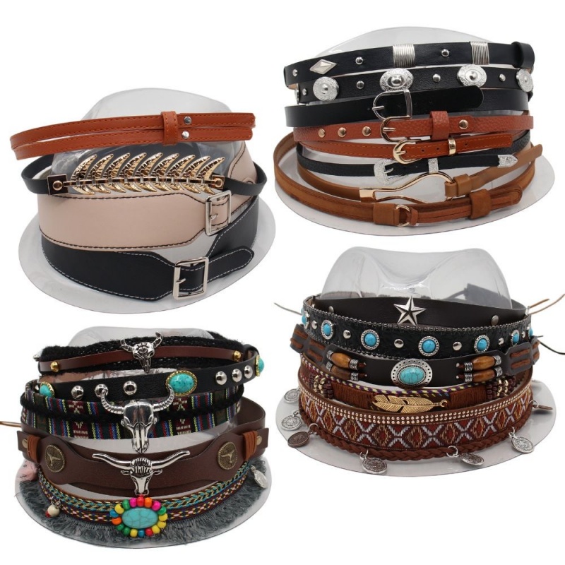 Cowboy Hat Straw - Retro etnische stijl riem, hoofdband, hoedband,