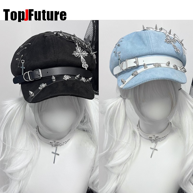Dad Hat Cotton - Dames Harajuku achthoekige pet Gothic Punk