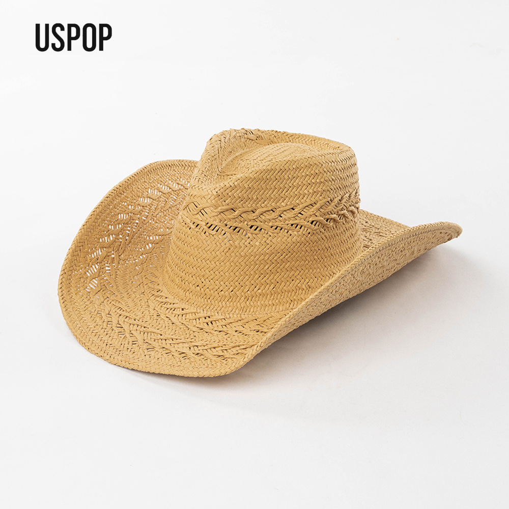 Cowboy Hat Straw - USPOP Dames Zomer Strohoed Handgeweven Papierstro