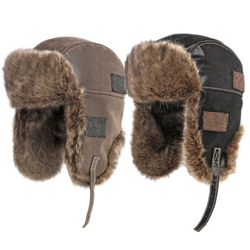 Winter Trapper Hat - HT4098 Russische Hoed Dikke Warme Lederen